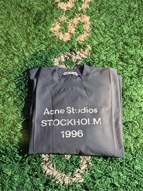 Acne Studios Navy Printed Logo Sweatshirt